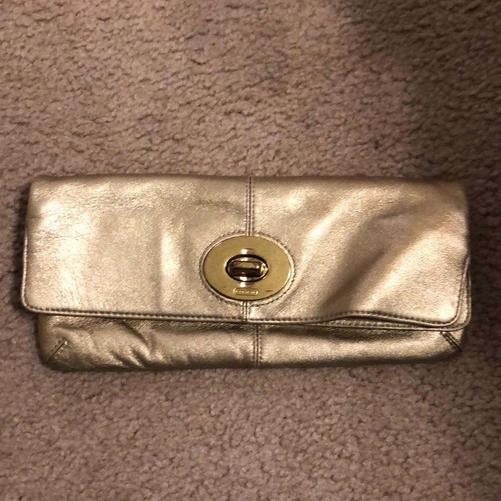 Coach Gold Clutch